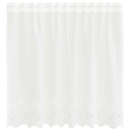 Vidaxl kantgordijn met gordijnen bloemen wit 100 x 150 cm polyester