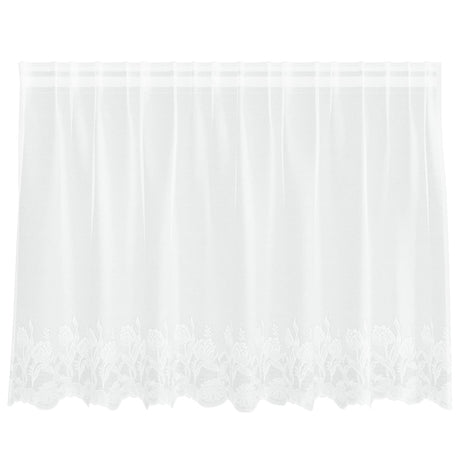 Vidaxl kantgordijn met gordijnen bloemen wit 100 x 200 cm polyester