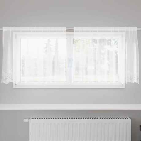 Vidaxl kantgordijn met gordijnen wit 200 x 120 cm polyester