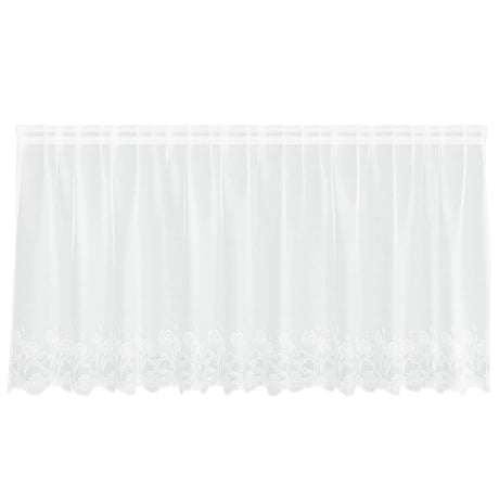 Vidaxl kantgordijn met gordijnen bloemen wit 100 x 300 cm polyester