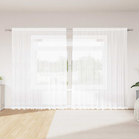 Vidaxl kantgordijn met gordijnen wit 300 x 245 cm polyester