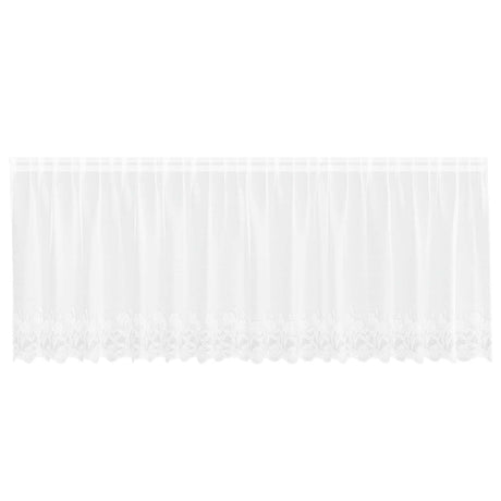 Vidaxl kantgordijn met gordijnen bloemen wit 100 x 400 cm polyester