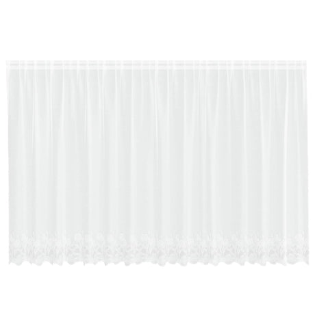Vidaxl kantgordijn met gordijnen bloemen wit 160 x 400 cm polyester