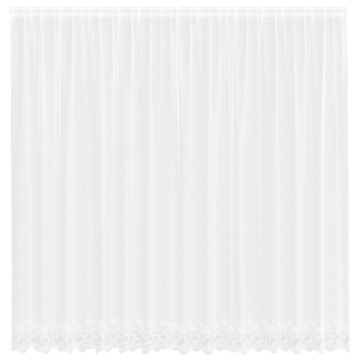 Vidaxl kantgordijn met gordijnen bloemen wit 245 x 400 cm polyester