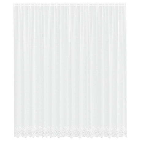 Vidaxl kantgordijn met gordijnen bloemen wit 260 x 400 cm polyester