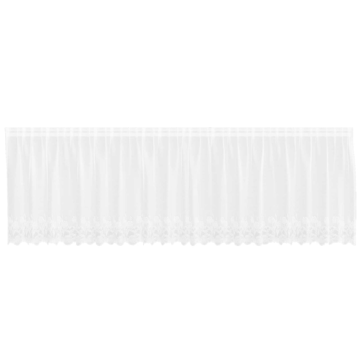 Vidaxl kantgordijn met gordijnen bloemen wit 100 x 500 cm polyester