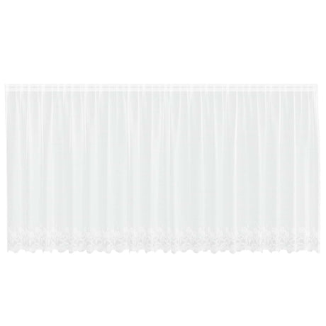 Vidaxl kantgordijn met gordijnen bloemen wit 140 x 500 cm polyester