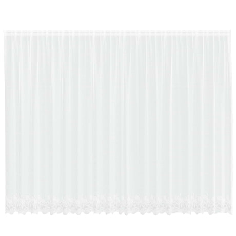 Vidaxl kantgordijn met gordijnen bloemen wit 220 x 500 cm polyester