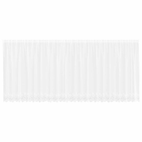 Vidaxl kantgordijn met gordijnen bloemen wit 180 x 600 cm polyester
