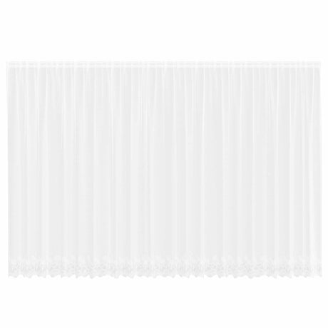 Vidaxl kantgordijn met gordijnen bloemen wit 240 x 600 cm polyester