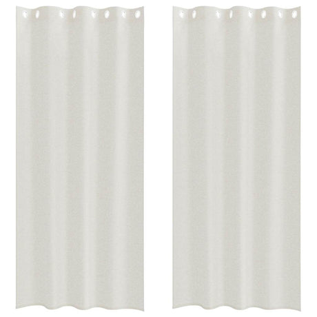 Vidaxl voile gordijn met gordijnen 2 pcs crème 225 x 140 cm polyester