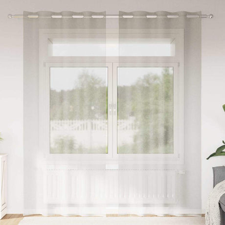 Vidaxl voile gordijn met gordijnen 2 pcs crème 245 x 140 cm polyester