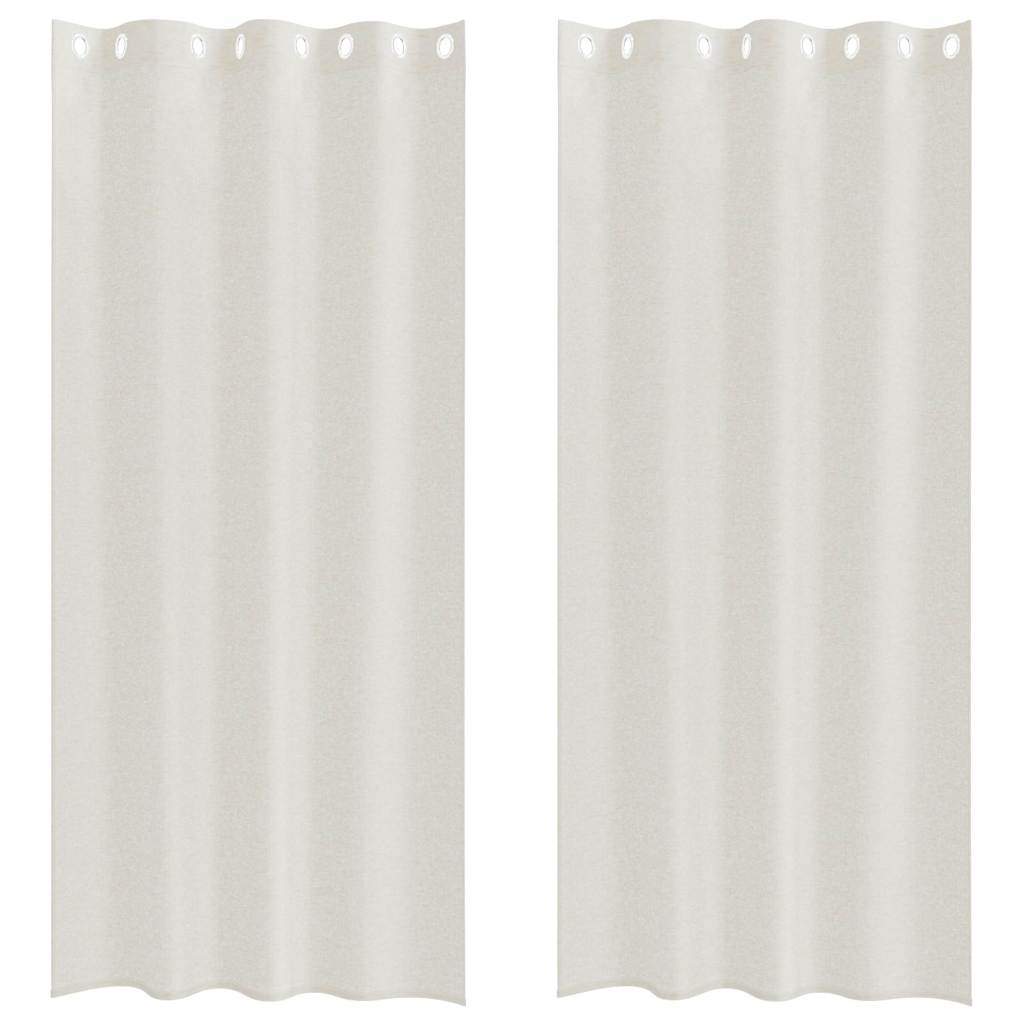 Vidaxl voile gordijn met gordijnen 2 pcs crème 260 x 140 cm polyester