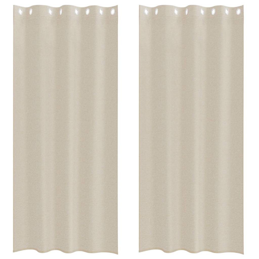 Vidaxl voile gordijn met gordijnen 2 pcs zand 225 x 140 cm polyester