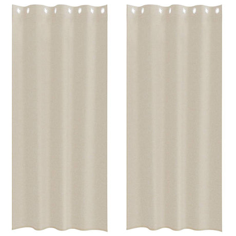Vidaxl voile gordijn met gordijnen 2 pcs zand 225 x 140 cm polyester
