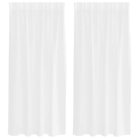 Vidaxl voile gordijn met gordijnen 2 pcs wit 175 x 140 cm polyester