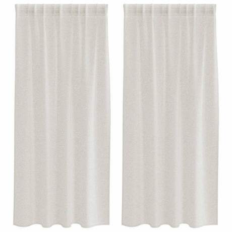 Vidaxl voile gordijn met gordijnen 2 pcs crème 175 x 140 cm polyester