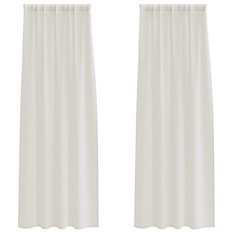 Vidaxl voile gordijn met gordijnen 2 pcs crème 245 x 140 cm polyester