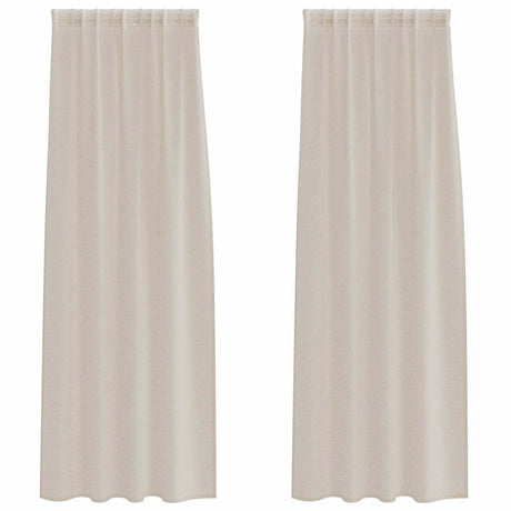 Vidaxl voile gordijn met gordijnen 2 pcs zand 225 x 140 cm polyester