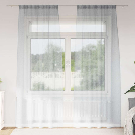Vidaxl voile gordijn 2 pcs donkergrijs 245 x 140 cm polyester