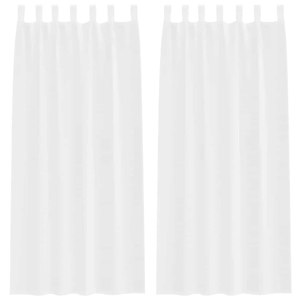 Vidaxl voile gordijn met gordijnen 2 pcs wit 245 x 140 cm polyester