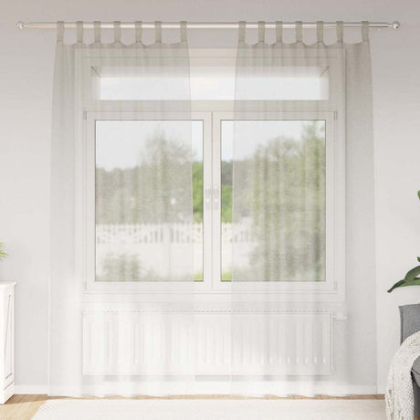 Vidaxl voile gordijn met gordijnen 2 pcs crème 225 x 140 cm polyester
