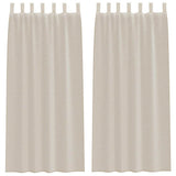 Vidaxl voile gordijn met gordijnen 2 pcs zand 245 x 140 cm polyester