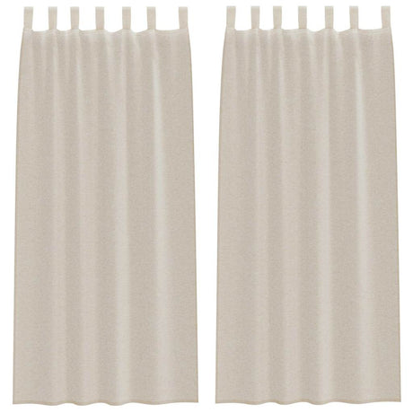 Vidaxl voile gordijn met gordijnen 2 pcs zand 245 x 140 cm polyester