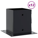 Vidaxl spokkels vierkant 12 st 121x121 mm gepoedercoat staal antraciet
