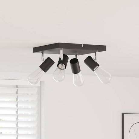Vidaxl plafondspot met schijnwerpers zwart 26,5 x 26 x 11,5 cm metaal