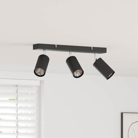 Vidaxl plafondspot met schijnwerpers zwart 38 x 6 x 16 cm metaal