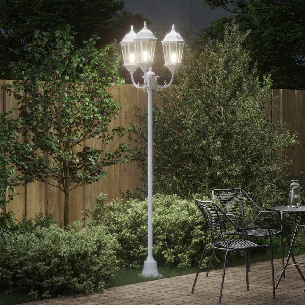 Vidaxl tuinverlichting wit 57 x 49 x 241 cm aluminium en glas