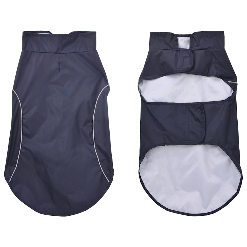 Vidaxl hondenregenjas met reflecterende strips polyester marineblauw l