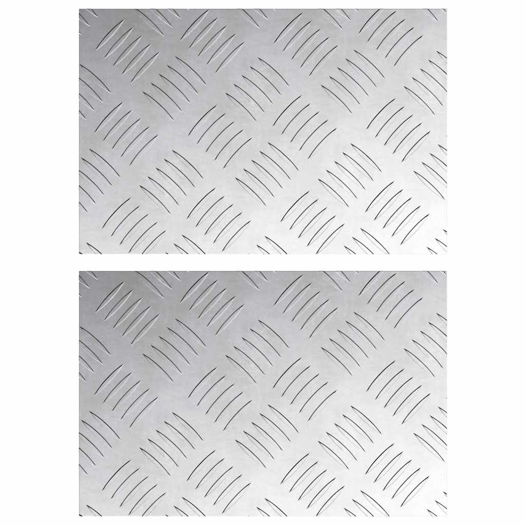 Vidaxl trap tread rechthoekig 2 pcs zilver 30 x 20 cm aluminium