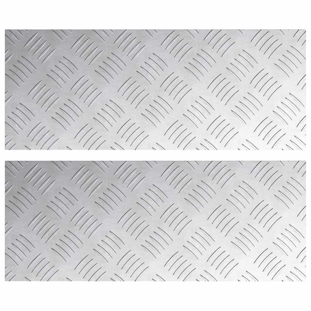 Vidaxl trap tread rechthoekig 2 pcs zilver 50 x 20 cm aluminium