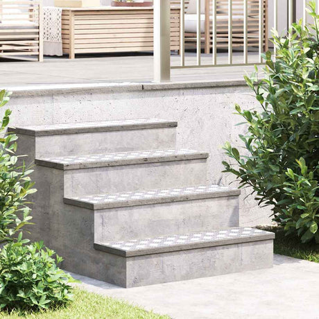 Vidaxl trap tread rechthoekig 4 pcs zilver 80 x 20 cm aluminium