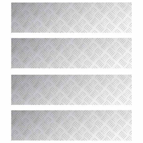 Vidaxl trap tread rechthoekig 4 pcs zilver 80 x 20 cm aluminium