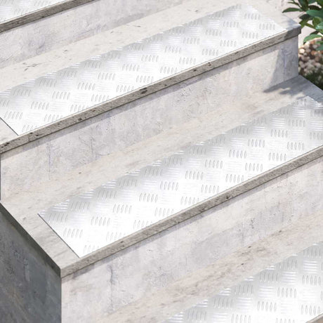 Vidaxl trap tread rechthoekig 2 pcs zilver 90 x 20 cm aluminium