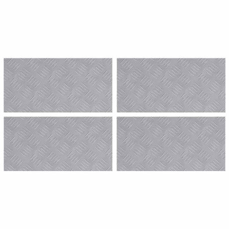 Vidaxl trap tread rechthoekig 4 pcs zilver 50 x 25 cm aluminium