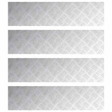 Vidaxl trap tread rechthoekig 4 pcs zilver 100 x 25 cm aluminium
