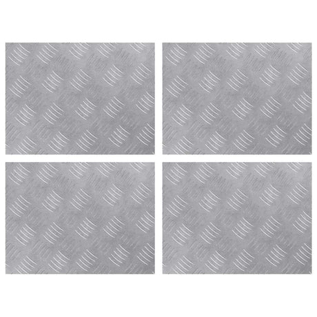 Vidaxl trap tread rechthoekig 4 pcs zilver 40 x 30 cm aluminium