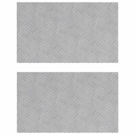 Vidaxl trap tread rechthoekig 2 pcs zilver 50 x 30 cm aluminium
