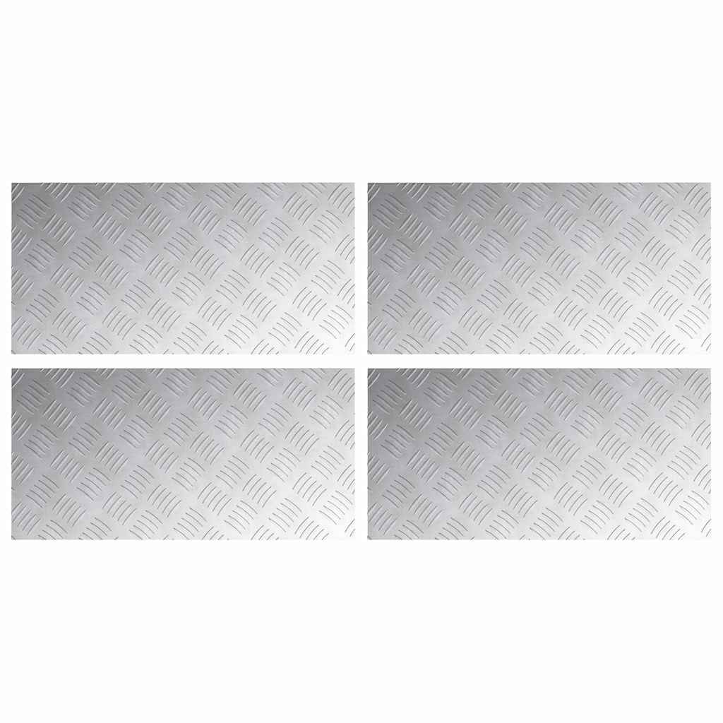 Vidaxl trap tread rechthoekig 4 pcs zilver 60 x 30 cm aluminium
