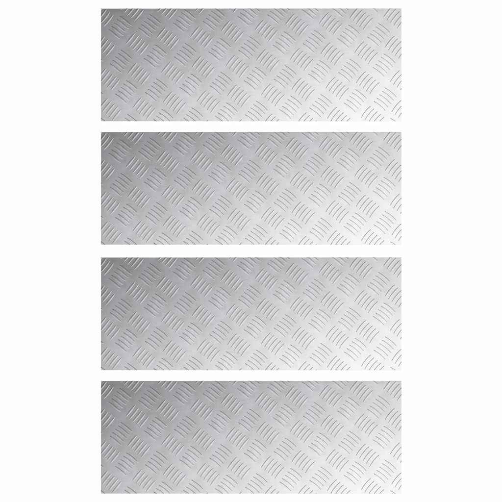 Vidaxl trap tread rechthoekig 4 pcs zilver 80 x 30 cm aluminium