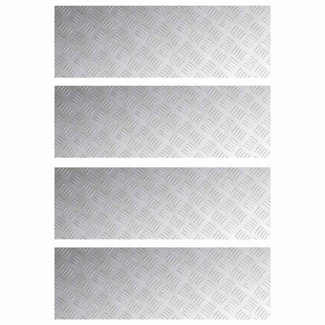 Vidaxl trap tread rechthoekig 4 pcs zilver 90 x 30 cm aluminium