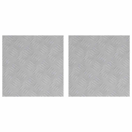 Vidaxl trap tread vierkant 2 pcs zilver 40 x 40 cm aluminium