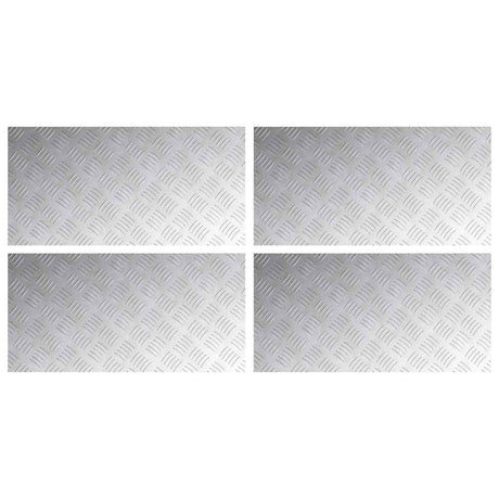 Vidaxl trap tread rechthoekig 4 pcs zilver 80 x 40 cm aluminium