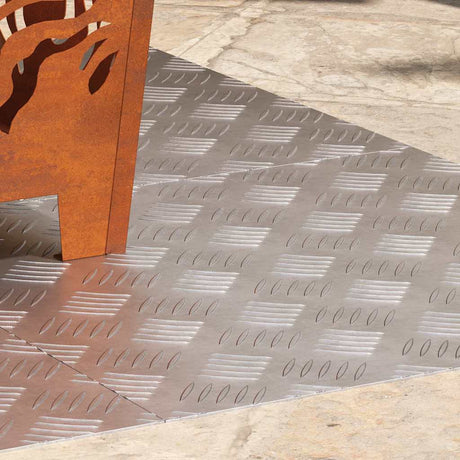Vidaxl trap tread vierkant 4 pcs zilver 50 x 50 cm aluminium