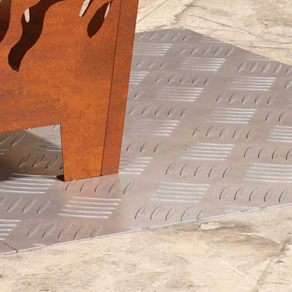 Vidaxl trap tread rechthoekig 2 pcs zilver 60 x 50 cm aluminium