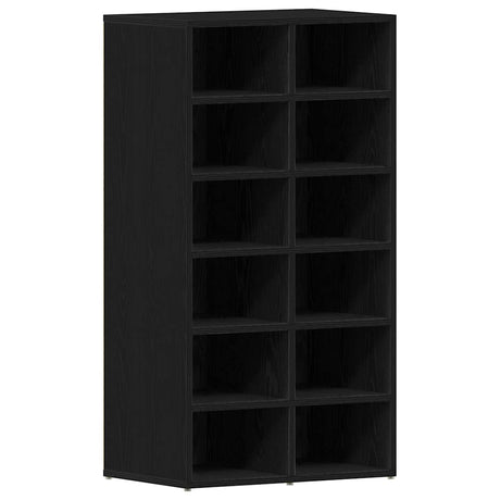 Vidaxl schoenenrek 54x34x100,5 cm spaanplaat zwart eikenkleurig